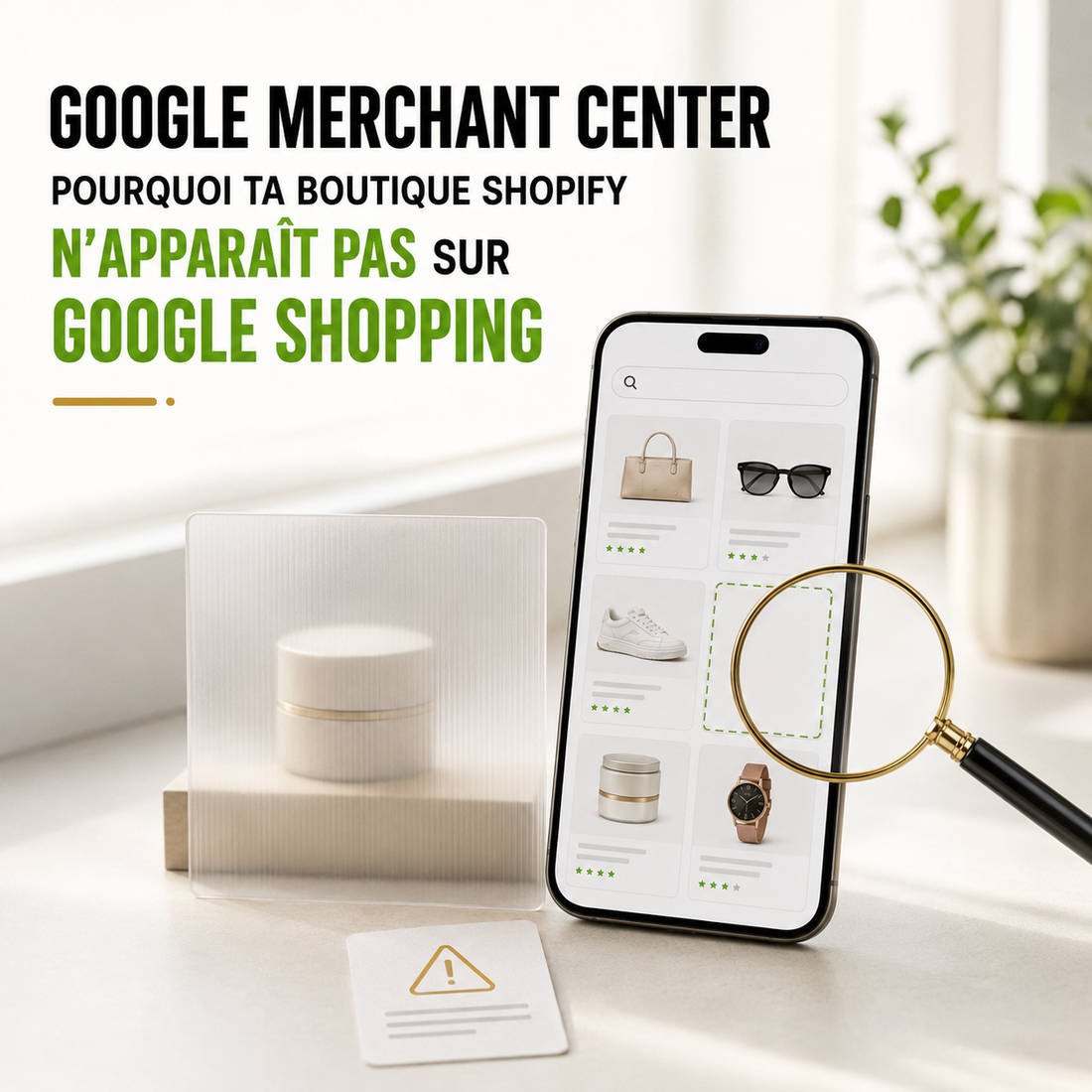Google Merchant Center pourquoi ta boutique Shopify n'apparaît pas sur Google Shopping - illustration