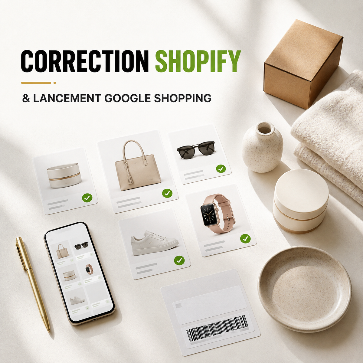Correction et lancement Google Shopping Shopivance - optimisation boutique Shopify
