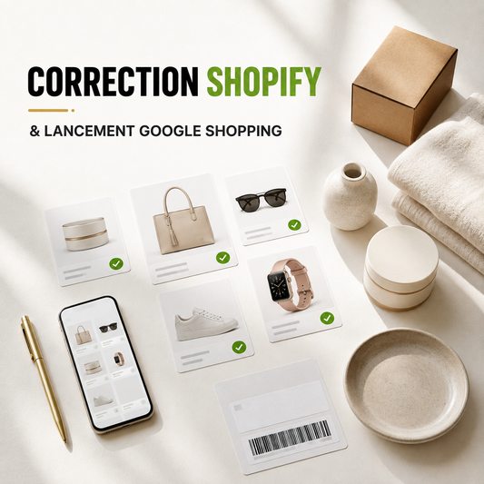 Correction et lancement Google Shopping Shopivance - optimisation boutique Shopify