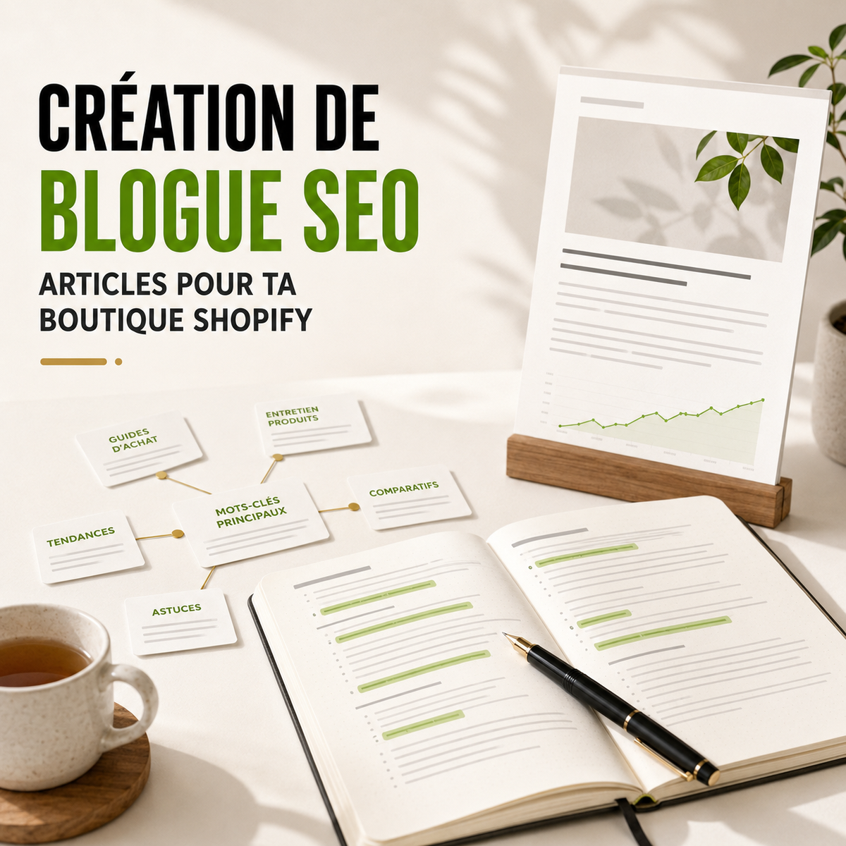 Création de contenu blogue SEO pour boutique Shopify - service Shopivance